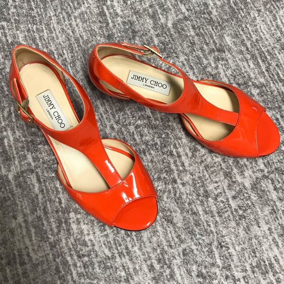 JIMMY CHOO coral wedges - Picture 3 of 6